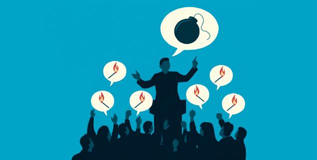 Eine Bühne für die Wut: Wenn Zerstörung zum politischen Versprechen wird. (Illustration: Jens Bonnke)