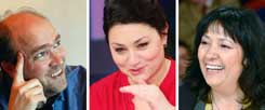 Markus Weingardt, Lamya Kaddor, Seyran Ates (von links nach rechts): Kann Religion Frieden? (Fotos: Bäuerle; pa/Eventpress Stauffenberg; pa/Schindler)