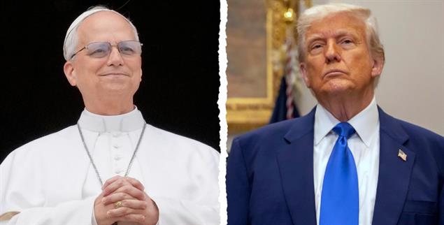 Papst gegen Präsident: Leo XIV. kritisiert Donald Trump mittlerweile offen, gegen alle diplomatischen Gepflogenheiten. (Fotomontage: picture alliance/AP)