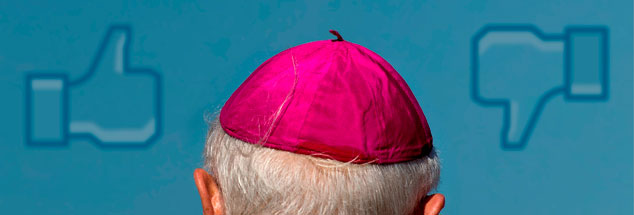 Do you like the German Bishops? Daumen rauf, Daumen runter: In den sozialen Netzwerken des Web 2.0 wird anders diskutiert, als es sich die Bischofskonferenz in ihren schlimmsten Träumen ausmalt. (Montage; Foto: pa/dpa/Arno Burgi)