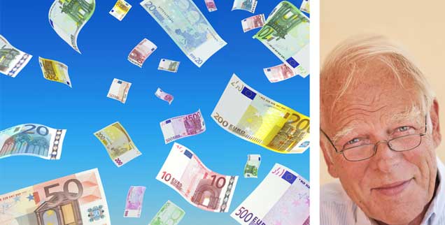 Verteilungskritiker Günther Moewes (rechts) hält eine Reichensteuer für dringend nötig. (Fotos: bluedesign/Fotolia; privat)