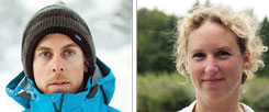 Darf man noch Ski fahren? Ein Streitthema unter ökologisch denkenden Wintersport-Fans. Sten Smola (links) sagt: "Ja!" Martina von Münchhausen (rechts) sagt: "Nein!" (Fotos: privat)