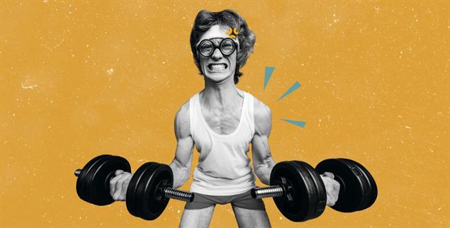 Manchmal recht verspannt zur Selbstoptimierung: Männer. (Illustration: istock by Getty / Deagreez)