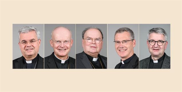 Wer wird neuer Vorsitzender der Deutschen Bischofskonferenz? Als aussichtsreiche Kandidaten gelten: Udo Bentz (Paderborn), Franz-Josef Overbeck (Essen), Bertram Meier (Augsburg), Heiner Wilmer (Hildesheim) und Peter Kohlgraf (Mainz). (Fotos: KNA / Julia Steinbrecht)
