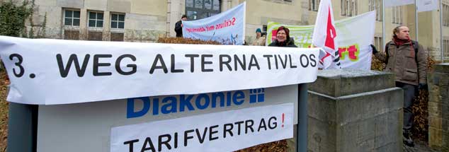 Der Wunsch nach Veränderung liegt in der Luft: Diakonie-Beschäftigte fordern ein Streik- und Tarifrecht, der sogenannte dritte Weg hat sich aus ihrer Sicht überholt (Foto: epd/Zöllner)