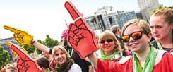 Wiir wissen, wo´s langgeht! Katholikinnen und Katholiken in Leipzig. (Foto: KNA/Oppitz)