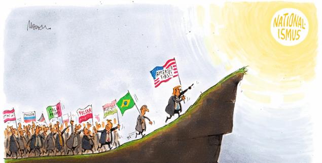 Populisten auf dem Vormarsch (Zeichnung: Mester)