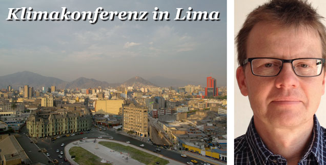 Heiße Debatten in Lima: Noch bis zum 12. Dezember 2014 läuft dort die Weltklimakonferenz. Bernhard Pötter  (rechts) berichtet live für Publik-Forum.de (Foto: thinkstock/getty/Yory Frenklakh; privat)