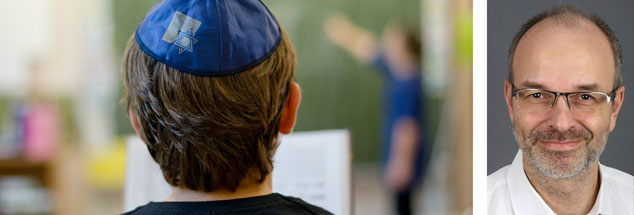 Jüdischer Schüler mit Kippa: Um Antisemitismus und Islamfeindlichkeit an Schulen abzubauen, muss man die Jugendlichen emotional ansprechen, meint Hamza Wördemann, Geschäftsführer des Vereins »JuMu«, in dem sich Juden und Muslime engagieren (Fotos: pa/dpa/Daniel Bockwoldt; privat)