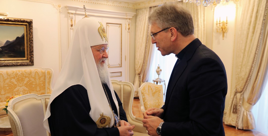Mühsamer Dialog: Patriarch Kirill I. und ÖRK-Generalsekretär Olav Fykse Tveit (Foto: Ivars Kupcis/WCC)