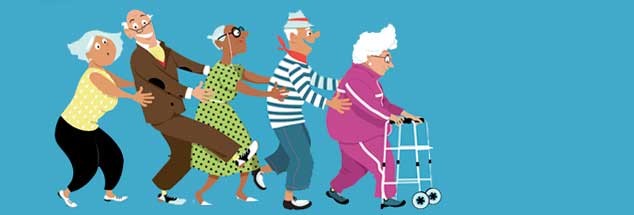 Gemeinsam statt allein leben wollen viele Menschen im Alter. Modellprojekte zeigen, wie Hürden überwunden werden können (Illustration: istockphoto/Aleutie)