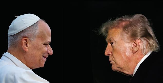 Präsident gegen Papst: Donald Trump wütet gegen Papst Leo XIV., weil der seinen Iran-Krieg kritisiert. (Fotomontage: pa/Photoshot; pa/CNP/AdMedia)