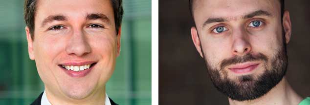 Umwelt schützen mit Elektroautos? Stephan Kühn (links) sagt: Ja! Daniel Moser (rechts) sagt: Nein! (Fotos: Kaminski; Mueller/Greenpeace)
