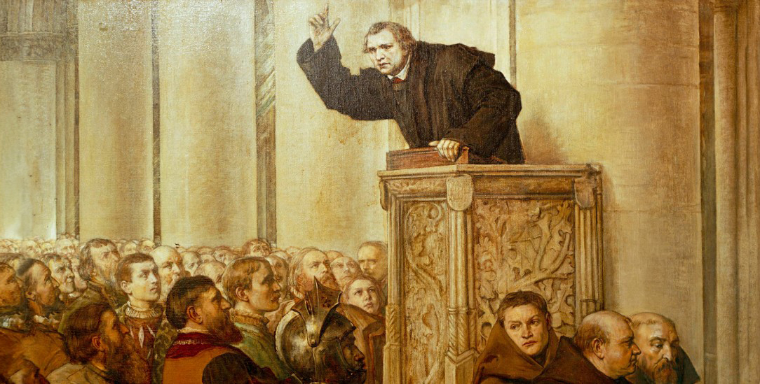 Luther predigt von der Kanzel: Gemälde von Willem Linnig aus dem Jahr 1880. (Foto: PA / AKG-Images)