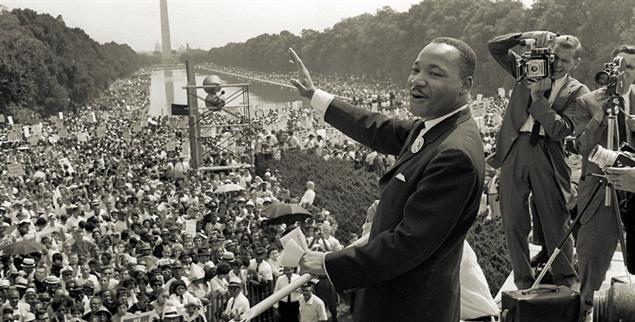 Am 28. August 1963 hielt Martin Luther King Jr. seine berühmte Rede vor 250.000 Zuhörenden bei dem Marsch auf Washington (Foto: PA/DPA/AFP)