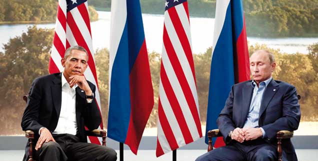 Das große Schweigen: US-Präsident Barack Obama und Russlands Staatspräsident Vladimir Putin auf dem G-8-Treffen 2013 in Nordirland. (Foto: Lamarque/Reuters)