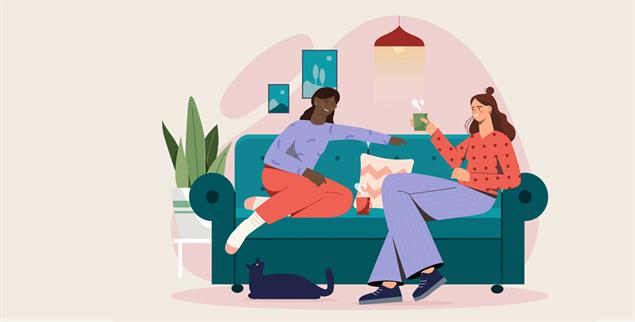 »Komm doch auf einen Tee vorbei!« Mal wieder spontan Ja sagen. (Illustration: istock by Getty / Rudzhan Nagiev)