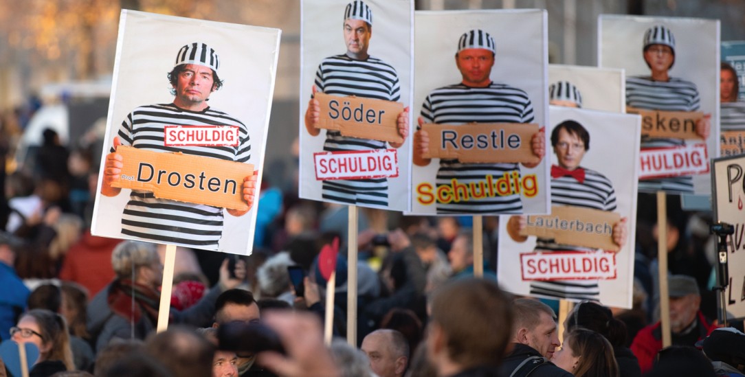 Demonstration am 7. November in Leipzig (Foto: PA/DPA/Sebastian Kahnert)