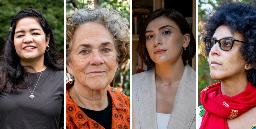 Engagiert gegen Unrecht: Jalila Haider, Mercia Andrews, Tamar Oniani und Timnit Gebru. (Fotos: pa/Right Livelihood Award Foundation via AP)