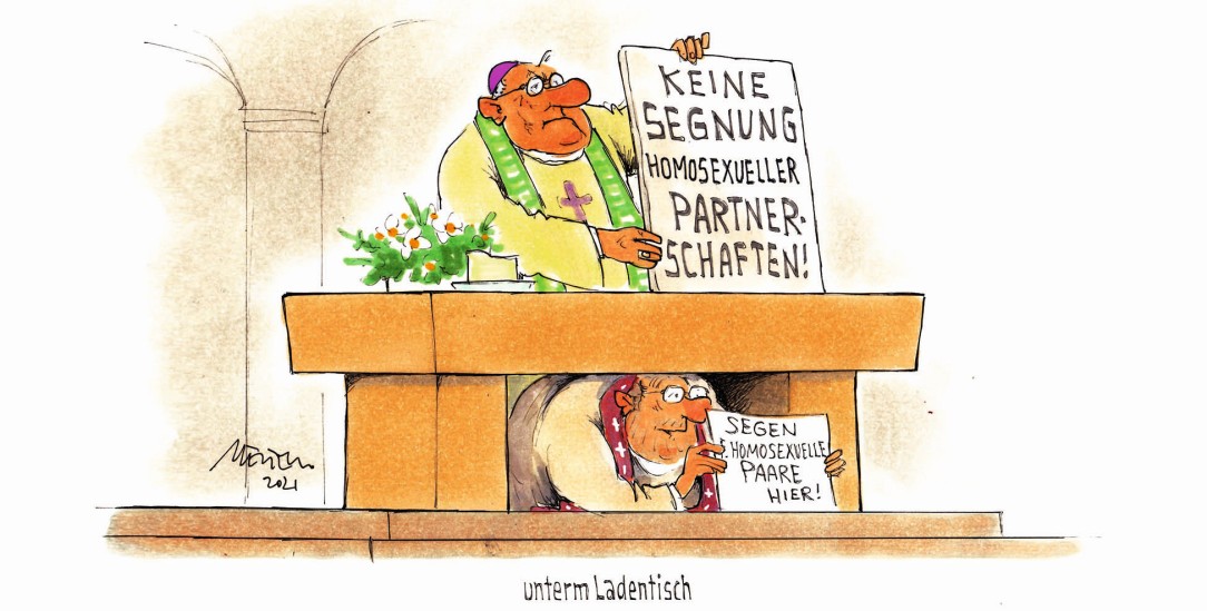 Katholische Bückware (Zeichnung: Mester)