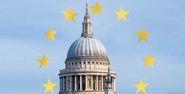 What shall we do?: Die anglikanische Kirche, im Bild St. Paul's Cathedral, ist in der Brexit-Frage gespalten (Fotos: Getty Images/iStockphoto/Victorburnside; Getty Images/iStockphoto/daboost)