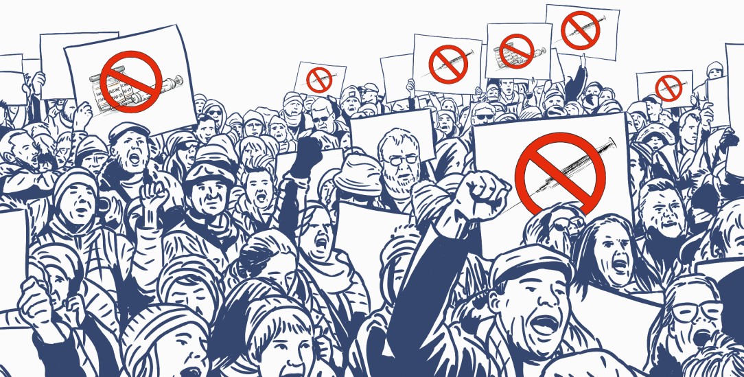 Proteste gegen Corona-Maßnahmen: Simples, verkommenes Freiheitsverständnis. (Illustration: kayahan / stock.adobe.com [Mod.])