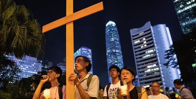 Hongkong: Eine Gruppe von Christen demonstriert gegen das Auslieferungsgesetz. (Foto: pa/reuters/Danish Siddiqui)