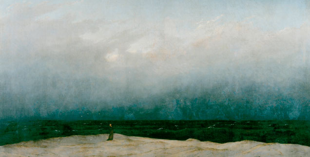 »Der Mönch am Meer« von Caspar David Friedrich: Religion wird für den Künstler zum Ort der Nachdenklichkeit der Menschen über ihren Platz in dieser Welt. Die Kulturepoche der Romantik spürte, dass mit der Moderne alte Gewissheiten verloren gingen und versuchte, das Geheimnis der Religion neu zu beschreiben (Foto: pa/akg)