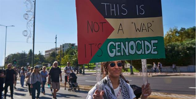 Demo gegen Israel in Athen: In den Augen einiger Linker verüben jetzt ausgerechnet die Juden einen Genozid(Foto: PA/ZUMAPRESS / Nikolas Georgiou)