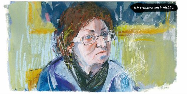 Der Löffel weckt Erinnerungen: Emmie Arbel, Shoah-Überlebende, gezeichnet von Barbara Yelin (Illustration: © Verlag C.H.Beck und Barbara Yelin)