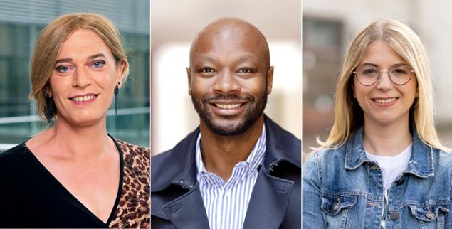 Neu im Parlament: v.l.n.r. Tessa Ganserer (Grüne), Armand Zorn, (SPD und Chantal Kopf (Grüne) (Fotos: Bündnis 90/Die Grünen im Bundestag / Kaminski; Schilling; pa/Geisler-Fotopress)