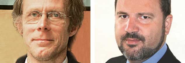 Schuldenschnitt für Griechenland? Jürgen Kaiser (links) sagt: "Ja!" Martin J. Wilde (rechts) sagt: "Nein!" (Fotos: privat)