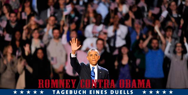 »Yes we can - again!«: Barack Obama ist alter und neuer Präsident der Vereinigten Staaten von Amerika - und er feiert das in Chicago. (Foto: pa/abaca/Olivier Douliery)