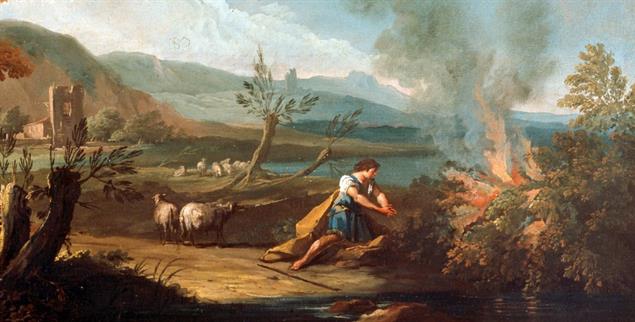 »Landschaft mit Moses und dem brennenden Dornbusch«, Gaspare Diziani, 1689–1767, zugeschrieben (Foto: pa/akg-images/Cameraphoto)