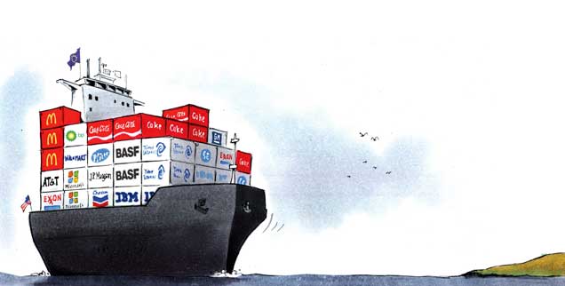 Ein Schiff wird kommen ... Aber wie gerecht wird der internationale Handel mit Waren künftig noch sein? (Zeichnung: Mester)