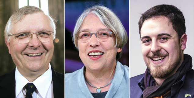 Axel Noack, Antje Vollmer, Thomas Andonie: Sie haben die Publik-Forum-Petition an den Papst unterschrieben. (Fotos: pa/Wolf; pa/Eventpress Stauffenberg; KNA)