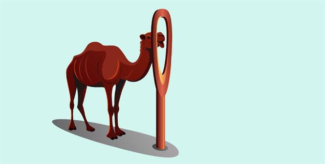 Die Sache mit dem Kamel ist offenbar gar nicht so einfach. (Illustration: istockphoto/Andry Djumantara)