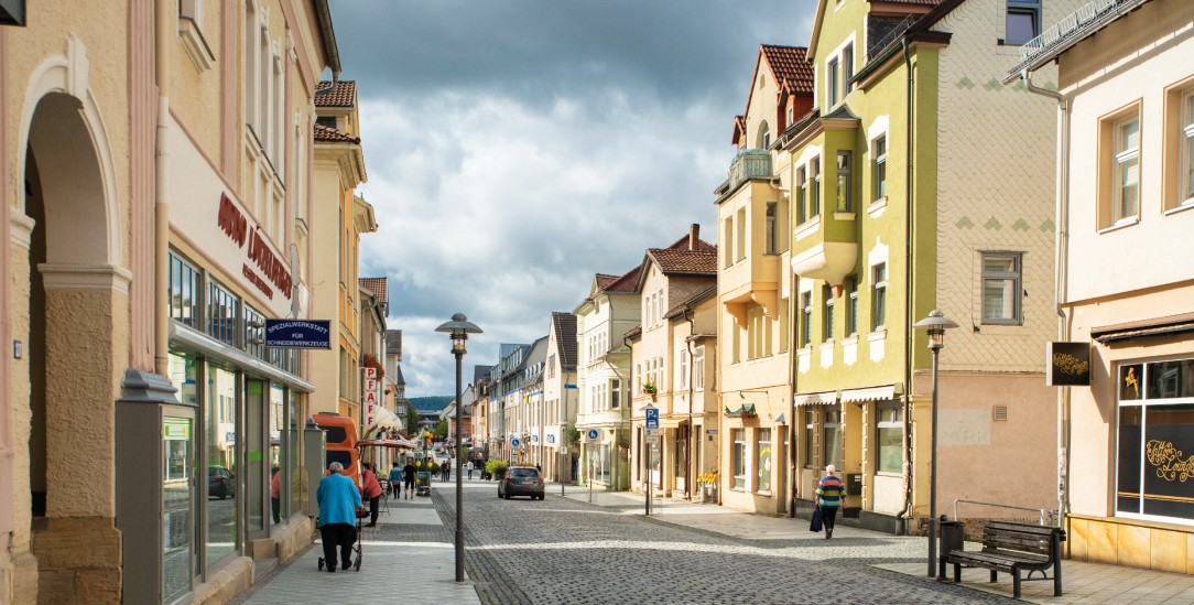 Herausgeputzt: Die Fußgängerzone von Sonneberg (Foto: Yvonne Schwehm Ypspunkt.de)