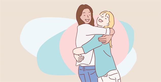 Ein Klingeln, und dann eine Umarmung nach langer Zeit. (Illustration: stock.adobe.com / autumnn)