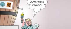 Ein Populist wird US-Präsident: Legt Donald Trump jetzt die Lunte an die Freiheit der Amerikaner? (Illustration:pa/Erl)