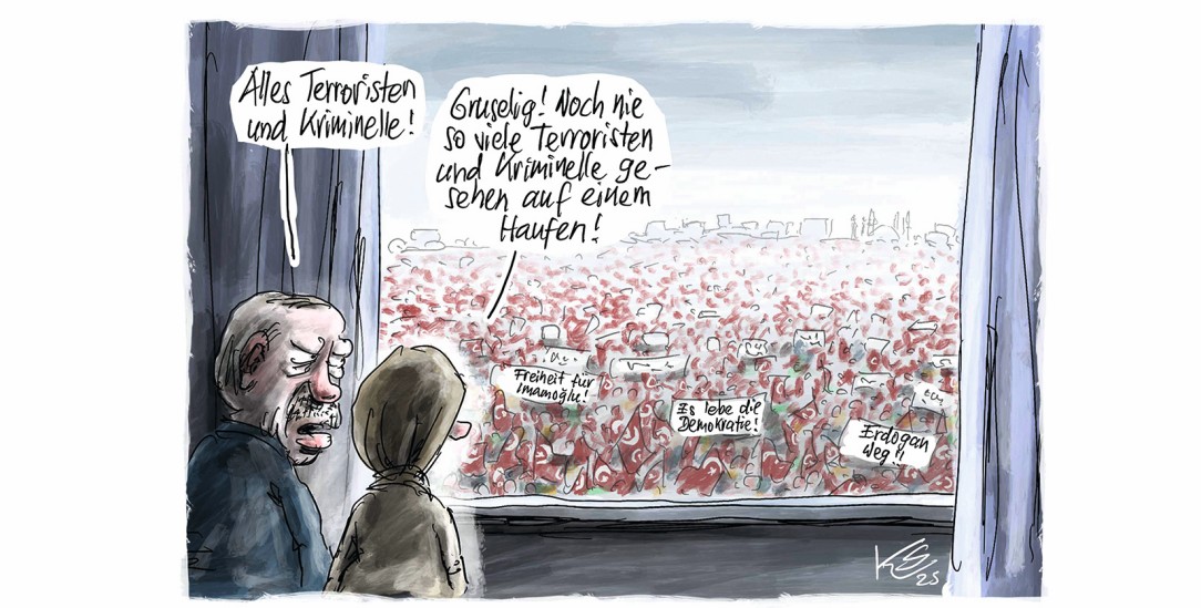 Erdogans ganz eigene Realität. (Zeichnung: Klaus Stuttmann)