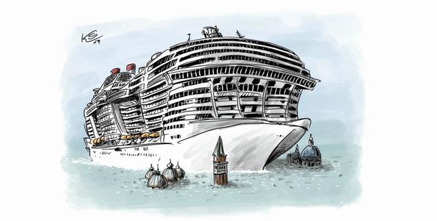 Vor uns die Sintflut: Venedig ist Weltkulturerbe – und Symbol für viele bedrohte Orte(Zeichnung: Stuttmann)