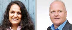 Müssen wir vegan leben? Hilal Sezgin (links) sagt: "Ja!" Gerald Wehde (rechts) sagt: "Nein!" (Fotos: Habben; Stehle)