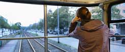 Alles still - und dann hört man wirklich jedes Geräusch: Mit der Tram of Silence unterwegs in Frankfurt am Main. (Foto: Rohnke)