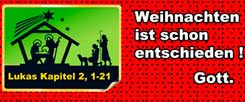 Gegenkampagne zur Mediamarkt-Werbung: Nicht was unterm Baum liegt, ist das Wichtigste an Weihnachten (Foto: Eisenmann/www.christuskirche.de)