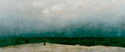 »Der Mönch am Meer« von Caspar David Friedrich: Religion wird für den Künstler zum Ort der Nachdenklichkeit der Menschen über ihren Platz in dieser Welt. Die Kulturepoche der Romantik spürte, dass mit der Moderne alte Gewissheiten verloren gingen und versuchte, das Geheimnis der Religion neu zu beschreiben (Foto: pa/akg)